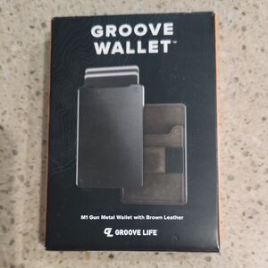 M1 Gun Metal Wallet with Brown Leather